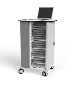 Zioxi USB-C-opladningsvogn til 16 Chromebooks og mobile enheder på op til 14 tommer - nøglelås