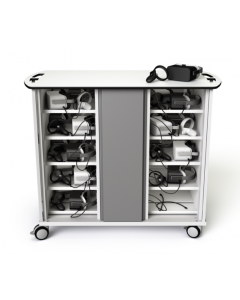20W USB-C charging cart for 40 VR headsets & controllers - digital code lock