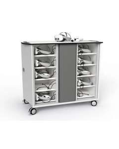 20W USB-C charging cart for 40 VR headsets & controllers - key lock