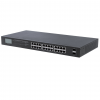 24 portars Gigabit Ethernet PoE+-switch med LCD - 370W PoE, rackmonterad