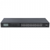 24 portars Gigabit Ethernet PoE+-switch med LCD - 370W PoE, rackmonterad