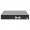 Switch PoE+ a 8 porte Gigabit Ethernet gestito via Web con 2 porte SFP - 140 W PoE, montaggio a rack