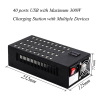 40 ports USB-A 8.5W desktop laad hub - LED indicators