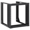 19-tums väggrack MHT170 - 9U höjd - 2 stolpar - 450 mm djup - flatpack - svart