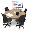 Team table HA in circle shape, height-adjustable, for max. 5 persons including powerDome