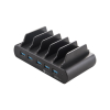 5 port Dual Charge USB-A/USB-C 150W charging station - black
