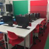 Computertafel P1 met 2 elektrische pop-up monitorbehuizingen - 140 (B) x 70 (D) cm