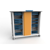 USB-C charging cart for 32 tablets in thick protective covers - Zioxi CHRGTUC-KC-32-C - digital code lock