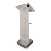 Metal/Acrylic height-adjustable lectern Cielo - grey