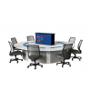 Runder 8-Personen-Computertisch M1 mit 8 mechanischen Pop-up-Monitorgehäusen