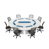 Runder 8-Personen-Computertisch M1 mit 8 mechanischen Pop-up-Monitorgehäusen