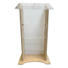 Acrylic-wood lectern Esmeralda – oak-coloured 