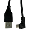 Mini USB haakse kabel 2 meter voor camera's, PS3 controllers en smartphones en andere apparaten - zwart