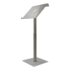 Height-adjustable metal/Acrylic lectern Vivaldi - stainless steel/clear