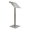 Height-adjustable metal/Acrylic lectern Vivaldi - stainless steel/clear