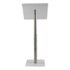 Height-adjustable metal/Acrylic lectern Vivaldi - stainless steel/clear