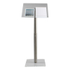 Height-adjustable metal/Acrylic lectern Vivaldi - stainless steel/clear