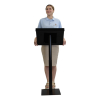 Height-adjustable metal/Acrylic lectern Vivaldi - black