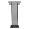 Acrylic/wood lectern Sapphire – walnut colour