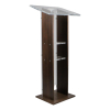 Acrylic/wood lectern Sapphire – walnut colour