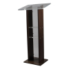 Acrylic/wood lectern Sapphire – walnut colour