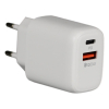 Adaptador de corriente de 20 W con conectores USB-A y USB-C