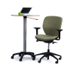 Height adjustable sit/stand teacher's table