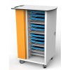 Lockable mobile charging cabinet CHRGT-GC-15-K for 15 iPads in large protective covers - key lock