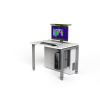 Stolik komputerowy M1 o regulowanej wysokości z 1 mechanicznie wysuwaną obudową monitora - 1200 (szer.) x 75 (gł.) cm