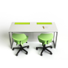 Computer table M1 with 2 mechanical pop-up monitor housings - 140 (W) x 67 (D) cm