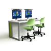Datorbord M1 med 2 mekaniska pop-up-monitorkåpor - 140 (B) x 67 (D) cm