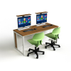 Computer table M1 with 2 mechanical pop-up monitor housings - 140 (W) x 67 (D) cm