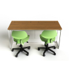 Computertafel M1 met 2 mechanische pop-up monitorbehuizingen - 160 (B) x 75 (D) cm