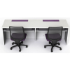 Musikstudio schreibtisch M1 mit 2 mechanisch aufklappbaren Monitorgehäusen - 220 (B) x 75 (T) cm