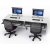 Musikstudio schreibtisch M1 mit 2 mechanisch aufklappbaren Monitorgehäusen - 220 (B) x 75 (T) cm