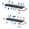 Docking station USB-C 11 in 1 con MST per tre monitor