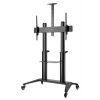 Height adjustable XXL mobile monitor floor stand - 70 to 120 inches