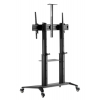 Height adjustable XXL mobile monitor floor stand - 70 to 120 inches