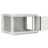 19-Zoll-Wandschrank MHT102 mit Glastür - 6HE Höhe - 450 mm tief - Flatpack - grau