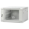 19 inch wandkast MHT135 met glazen deur - 6U hoogte - 600 mm diep - grijs