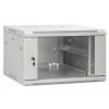19 inch wandkast MHT135 met glazen deur - 6U hoogte - 600 mm diep - grijs