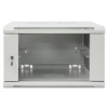 19 inch wandkast MHT135 met glazen deur - 6U hoogte - 600 mm diep - grijs