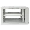 19 inch wandkast MHT135 met glazen deur - 6U hoogte - 600 mm diep - grijs