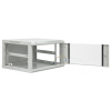 19 inch wandkast MHT135 met glazen deur - 6U hoogte - 600 mm diep - grijs