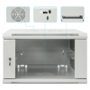 19 inch wandkast MHT135 met glazen deur - 6U hoogte - 600 mm diep - grijs