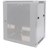 19-Zoll-Hängeschrank MHT108 mit Glastür - 9U Höhe - 450 mm tief - Flatpack - grau
