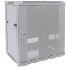 Armario mural de 19 pulgadas MHT108 con puerta de cristal - altura 9U - 450 mm de profundidad - flatpack - gris