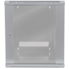 Armario mural de 19 pulgadas MHT108 con puerta de cristal - altura 9U - 450 mm de profundidad - flatpack - gris