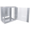 Armario mural de 19 pulgadas MHT108 con puerta de cristal - altura 9U - 450 mm de profundidad - flatpack - gris