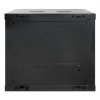19 inch wandkast MHT146 met glazen deur - 9U hoogte - 450 mm diep - zwart